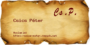 Csics Péter névjegykártya